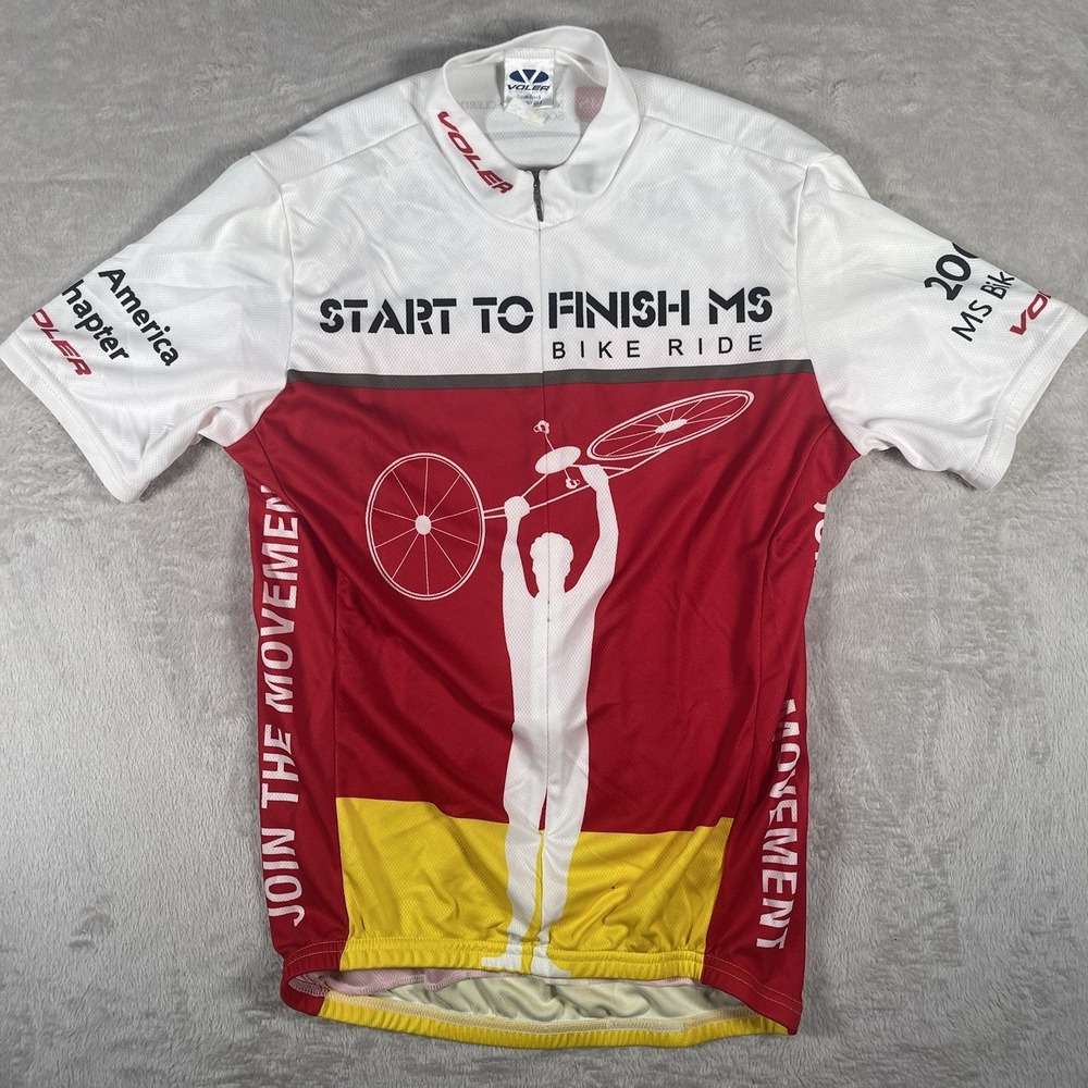 Vintage Voler Cycling Jersey Men's M USA Made Start‎ To Finish MS Bike Ride